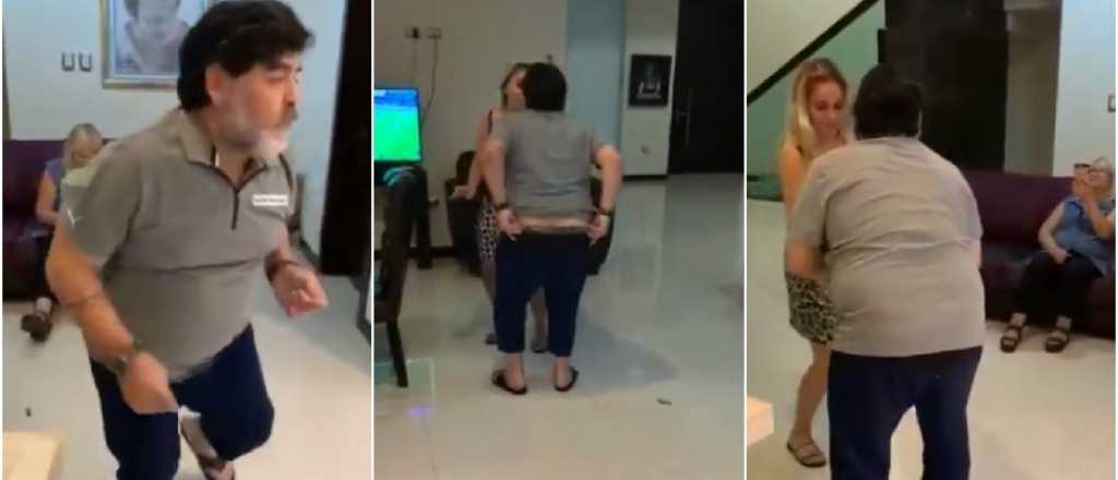 Apareció un video de Maradona bailando desnudo con Verónica Ojeda