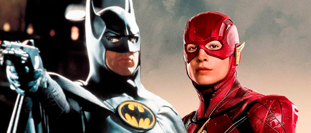 Michael Keaton a punto de usar el traje de Batman en la película de Flash