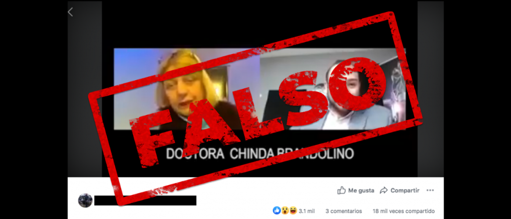 Falsedades de la pandemia que aparecen en un video de Chinda Brandolino
