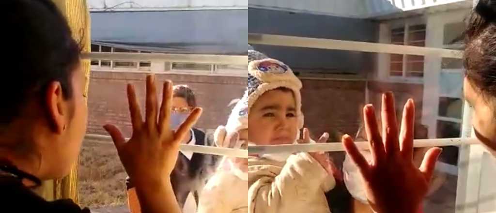 Video: as&iacute; pudo ver a su hijo una mujer polic&iacute;a de Tunuy&aacute;n con coronavirus