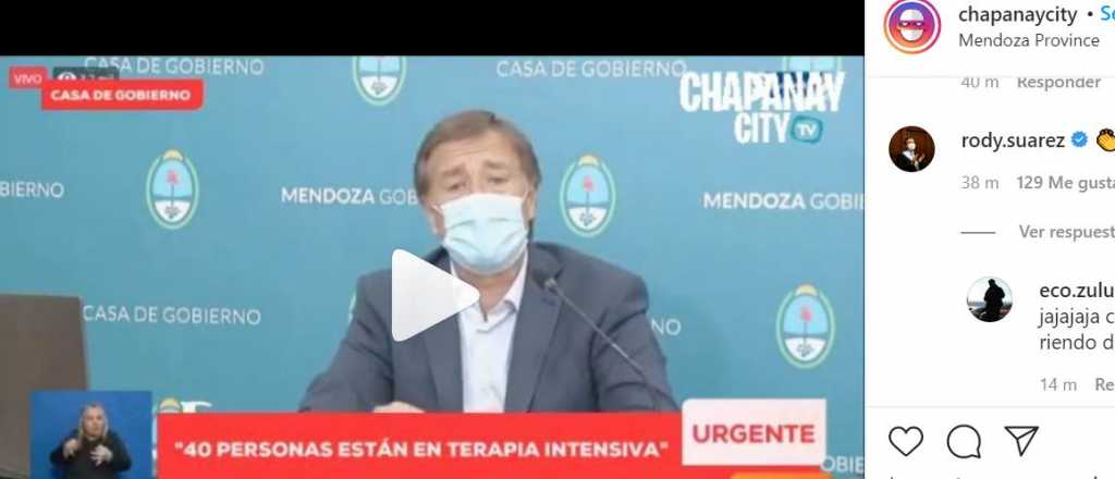 El gobernador Suarez "aplaudió" un video de humor de Chapanay City