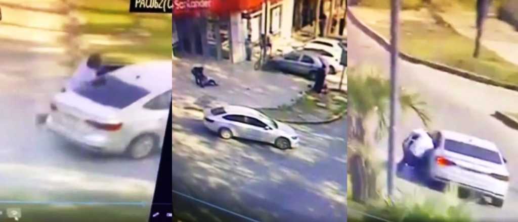 Video: un abogado se colgó del auto para evitar que le robaran medio millón