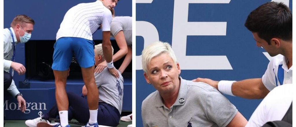 Djokovic le peg&oacute; un pelotazo a una jueza y fue descalificado del US Open