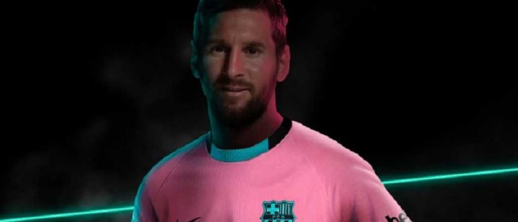 Con Messi, el Barcelona presentó su nueva camiseta rosada