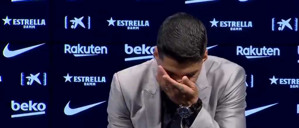 Video: Luis Suárez se quebró en su despedida del Barcelona