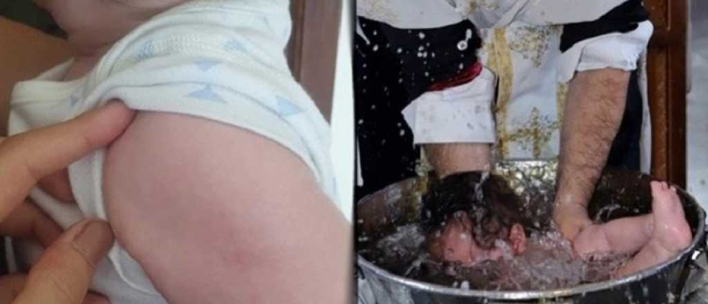 Video: el violento bautismo de un sacerdote que lesionó a un bebé