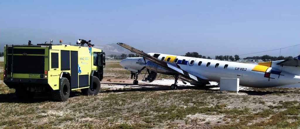 Video: despistó un avión privado en el aeropuerto de Mendoza 