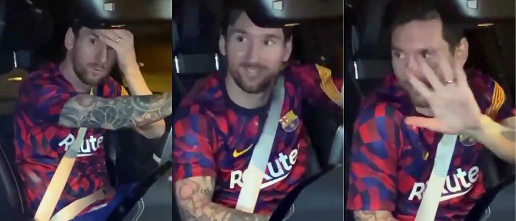 Messi sal&iacute;a del Camp Nou, un hincha le grit&oacute; y as&iacute; reaccion&oacute;