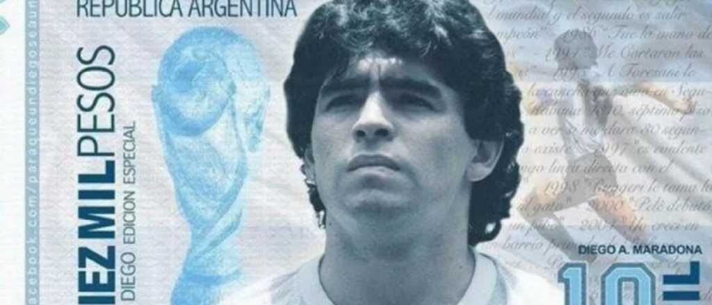 Pedirán que el billete de $10 mil lleve la imagen de Maradona