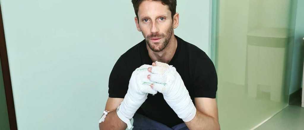 Grosjean fue dado de alta y mostr&oacute; c&oacute;mo qued&oacute; su mano
