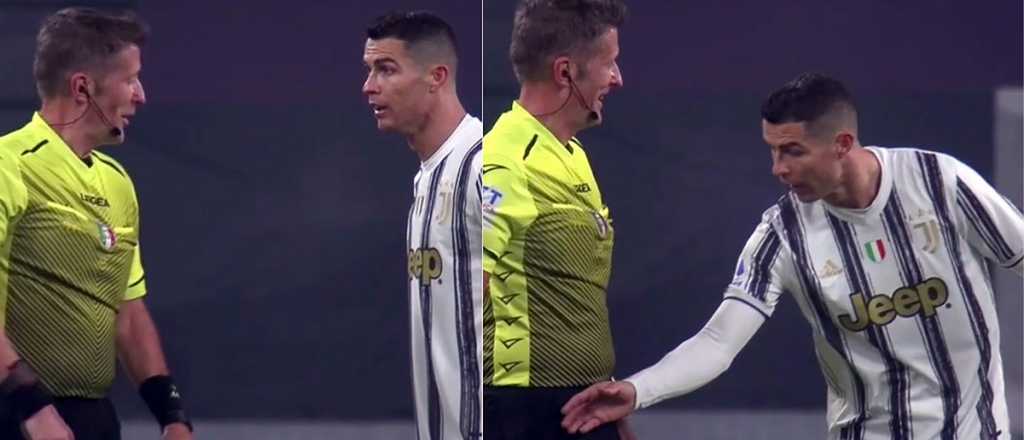 A Cristiano le anularon un gol, se enojó y le manoteó el reloj al árbitro