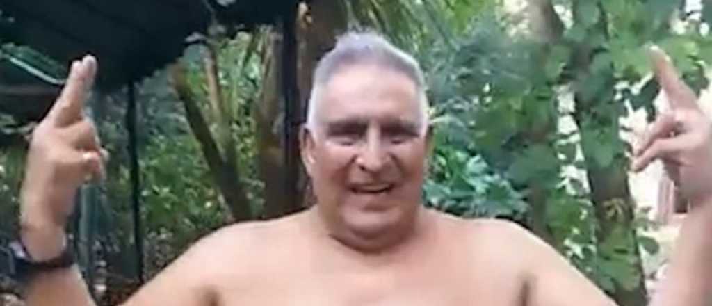 El euf&oacute;rico festejo del "Pata" Medina al ser excarcelado