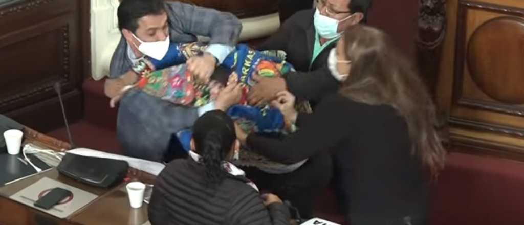 Video: legisladores bolivianos terminaron a las pi&ntilde;as en el Congreso