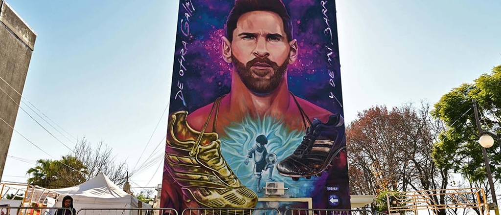 El increíble mural de Messi en Rosario: "De otra galaxia y de mi barrio"
