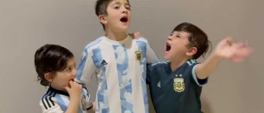 Video: la locura y emoci&oacute;n de los tres hijos de Messi