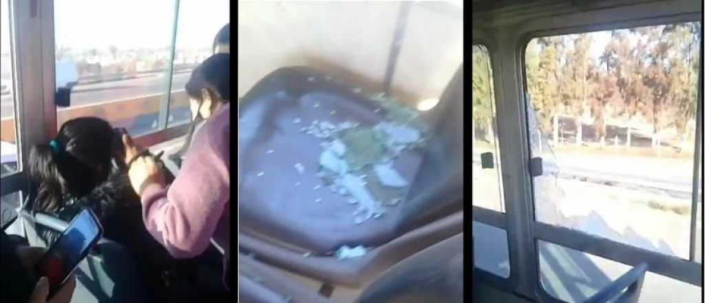 Video: apedrearon un micro en Maipú y una mujer resultó herida