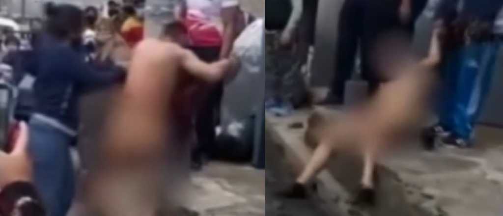 Video: robó, vecinos lo atraparon y lo desnudaron en plena calle