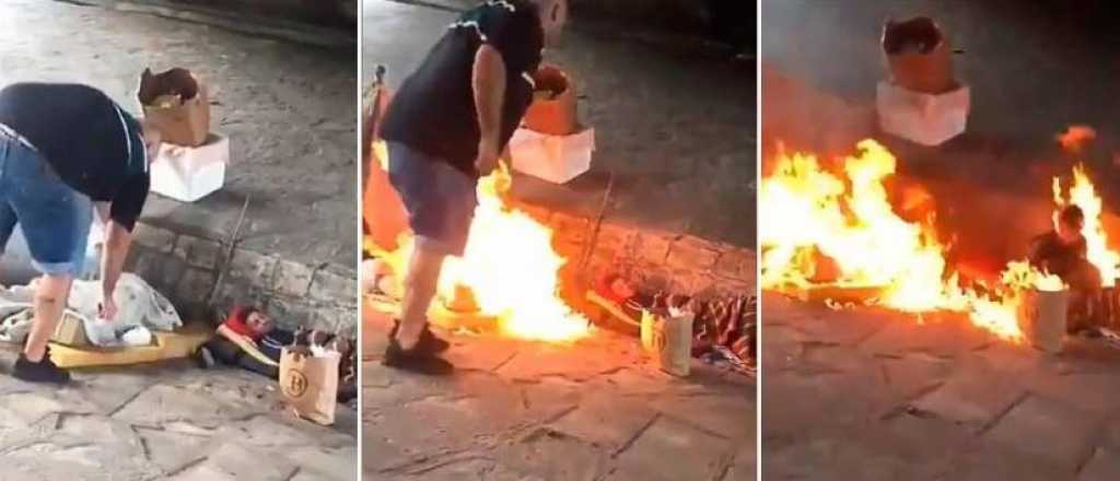 Video: un hombre se prendi&oacute; fuego en la Casa de Gobierno de Uruguay