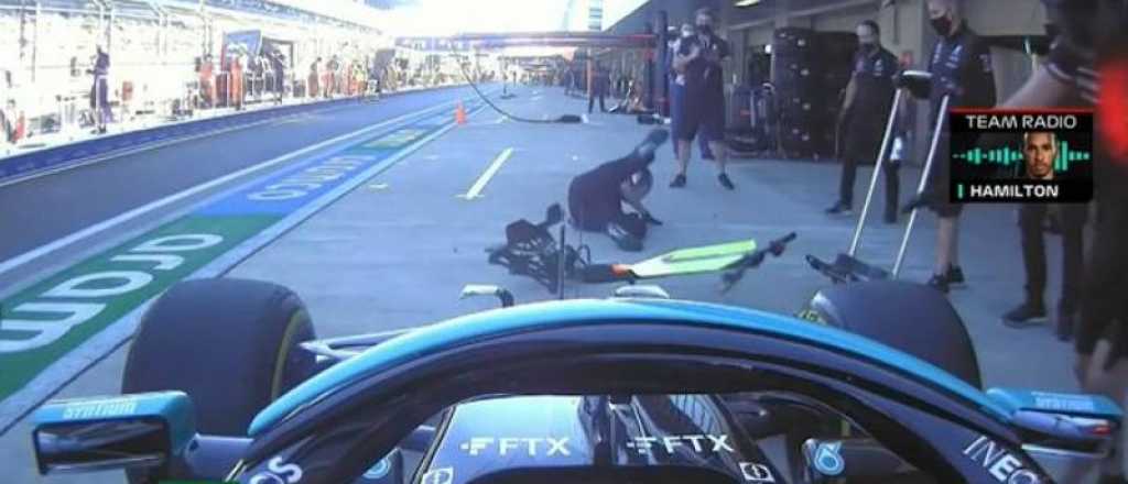 Hamilton y otro accidente: ahora atropelló a un mecánico