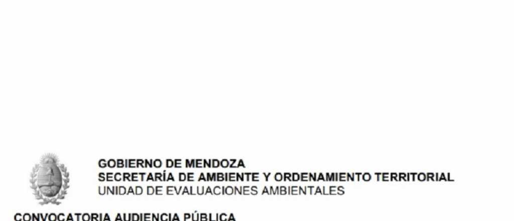 Convocatoria a audiencia pública del Gobierno de Mendoza