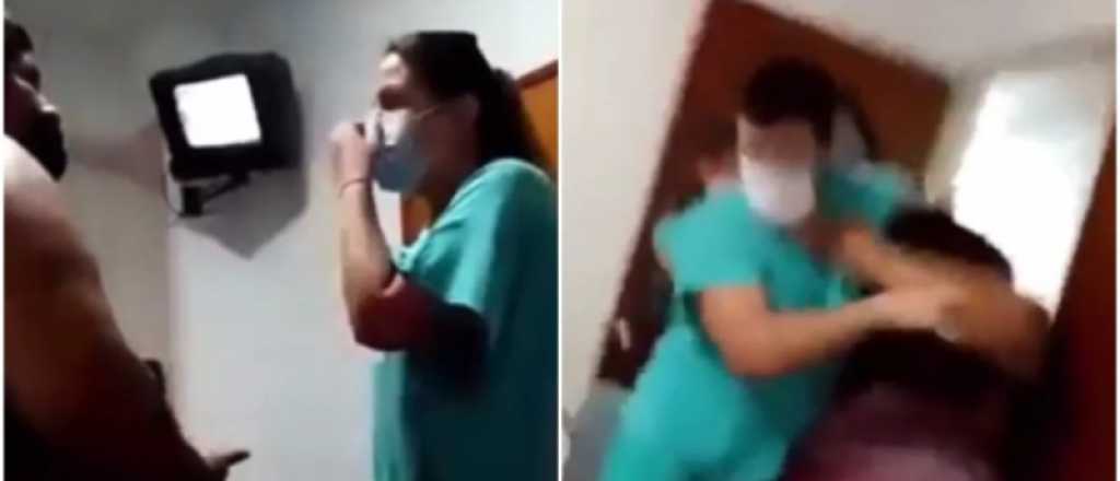 Video: brutal agresión de una mujer a dos médicos