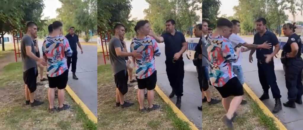 Video: un policía cacheteó a un joven que lo insultó y fue desplazado