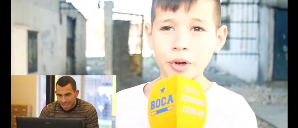 La emoción de Tevez con la entrega de alimentos en Fuerte Apache