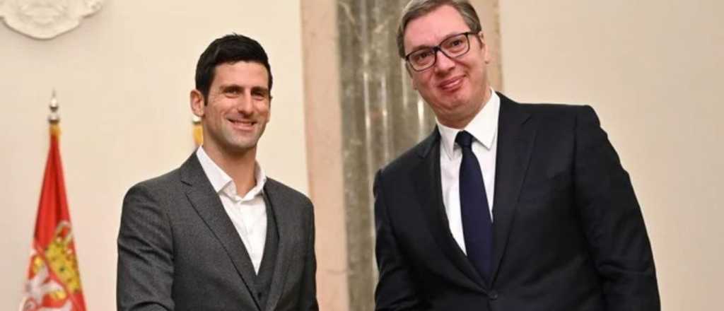 Djokovic junto al presidente serbio habló de la polémica en Australia 