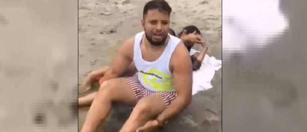 Video: le dijo a su esposa que trabajaba pero estaba en la playa con su secretaria