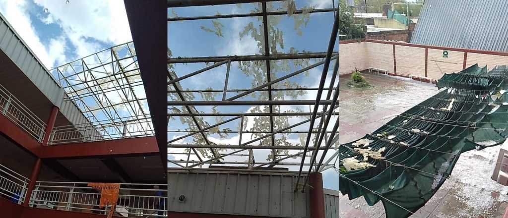 La tormenta le voló el techo a una escuela de Guaymallén