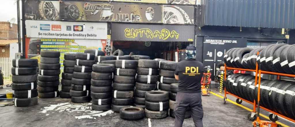Secuestraron 500 neumáticos y clausuraron una gomería en Guaymallén
