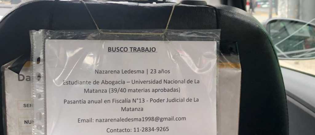 Un taxista colg&oacute; el CV de su hija en el auto y su idea tuvo un gran final