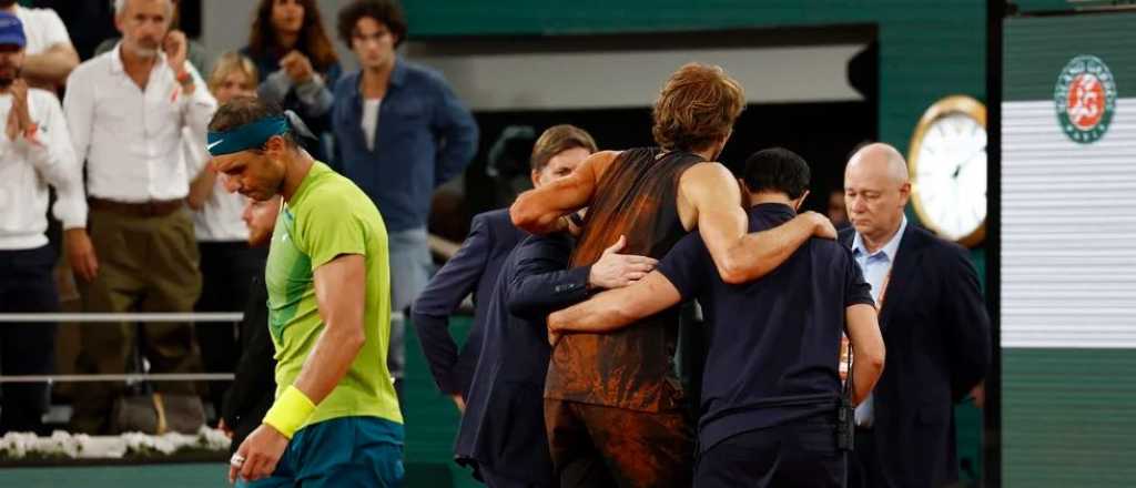 Nadal pasó a la final por la lesión de Zverev