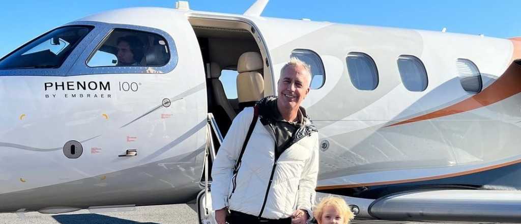 Marley y su hijo Mirko llegaron en avión privado a Mendoza