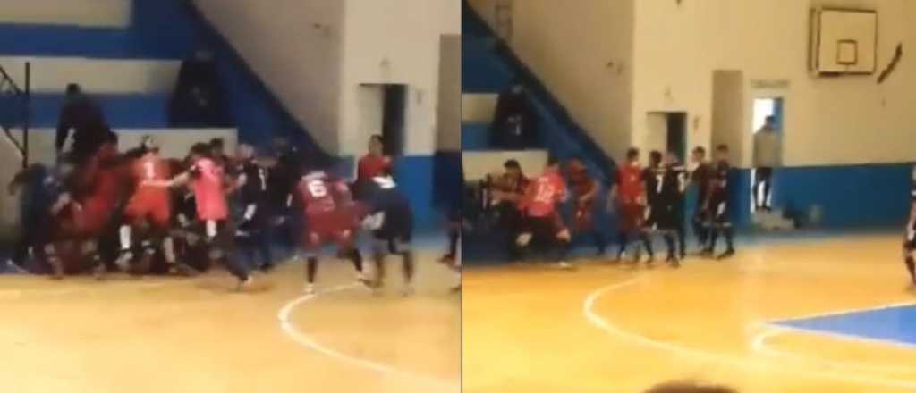 Video: un partido de futsal en Trelew termin&oacute; en una batalla campal