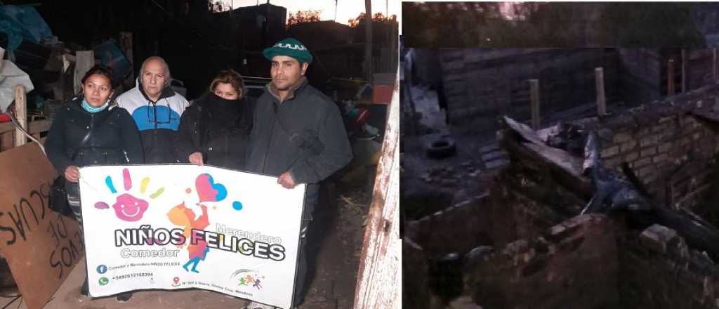 Un incendio destruyó un merendero en Godoy Cruz y piden ayuda