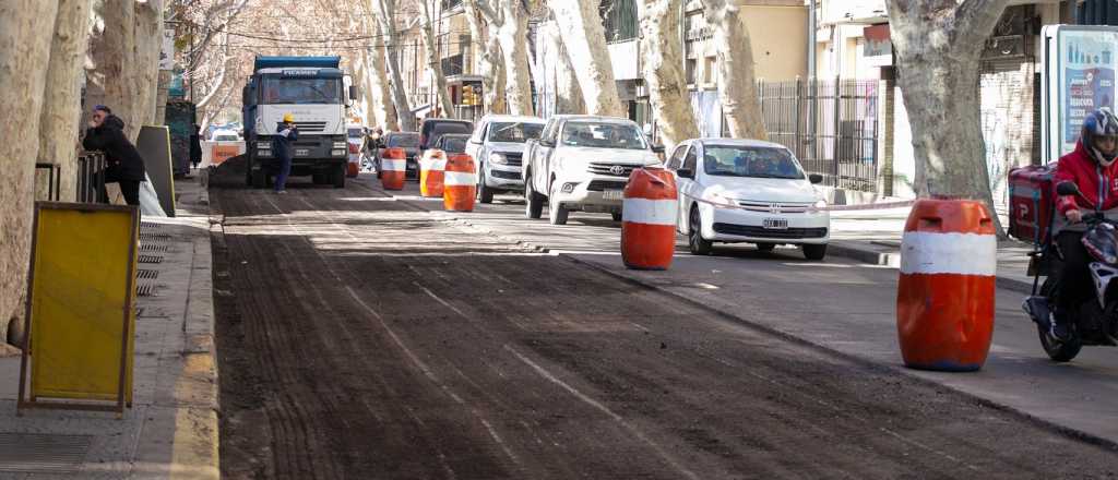 ¿Cuáles calles del centro de Mendoza están cortadas por repavimentación?