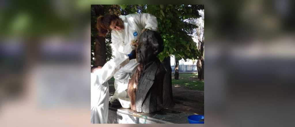 Ciudad arregló un busto de Alberdi que había sido vandalizado