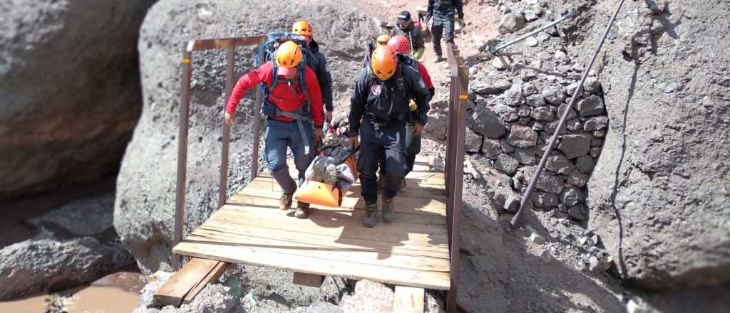 Un derrumbe en un cerro de Potrerillos dejó malherido a un andinista