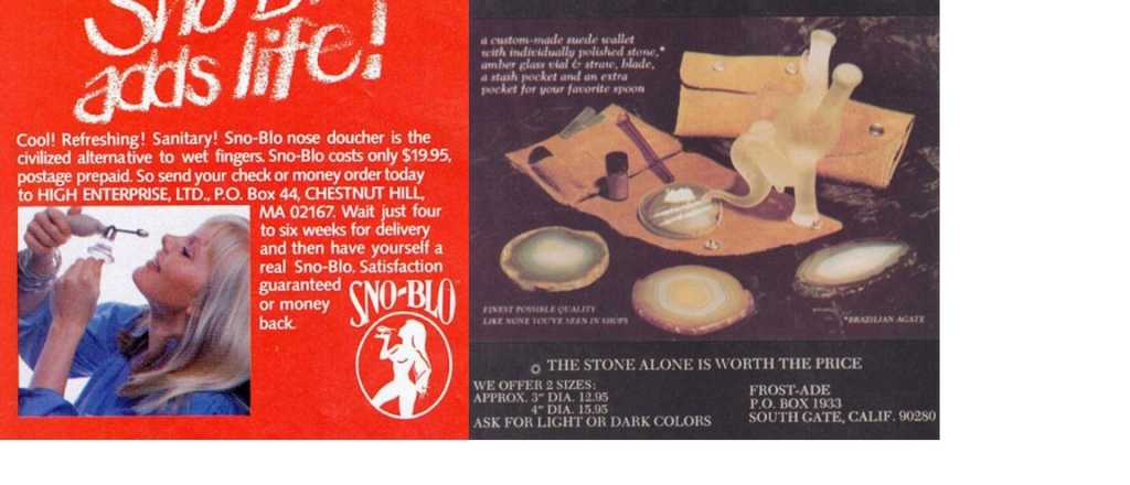 Insólitas publicidades retro de objetos para consumir cocaína