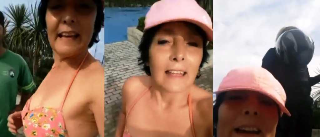 Video: tomaba sol en un parque y un preventor la obligó a vestirse