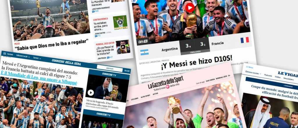 As&iacute; titularon los diarios del mundo la consagraci&oacute;n de Argentina