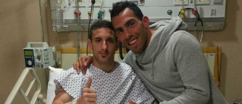 Como prometi&oacute;, Tevez fue a visitar a Ham a la cl&iacute;nica