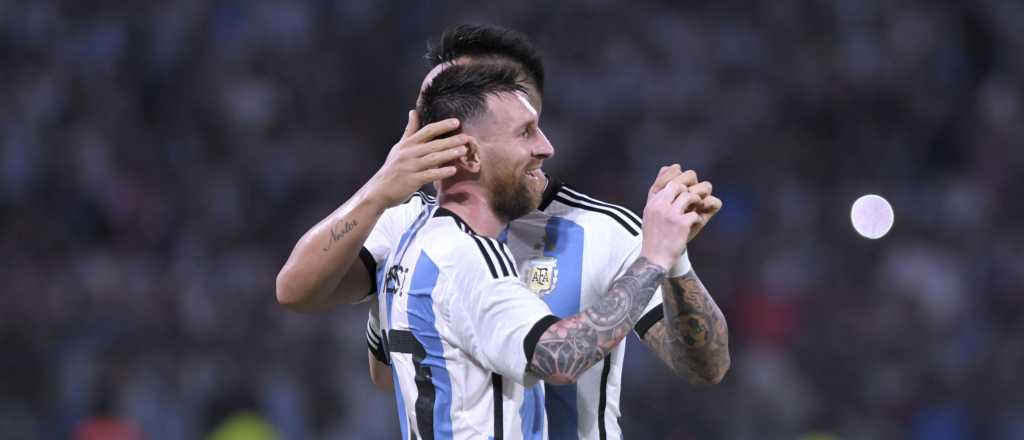 Argentina goleó a Curazao con tres goles de Messi en una fiesta