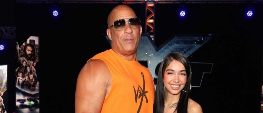 Mar&iacute;a Becerra junto a Vin Diesel en la promoci&oacute;n de R&aacute;pidos y Furiosos X
