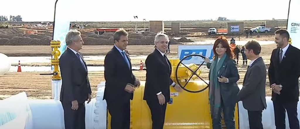En la inauguración del Gasoducto, CFK le agradeció a Sergio Massa