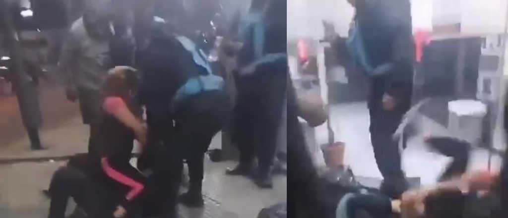 Video: una mujer golpeó y arrastró a una oficial de policía en CABA