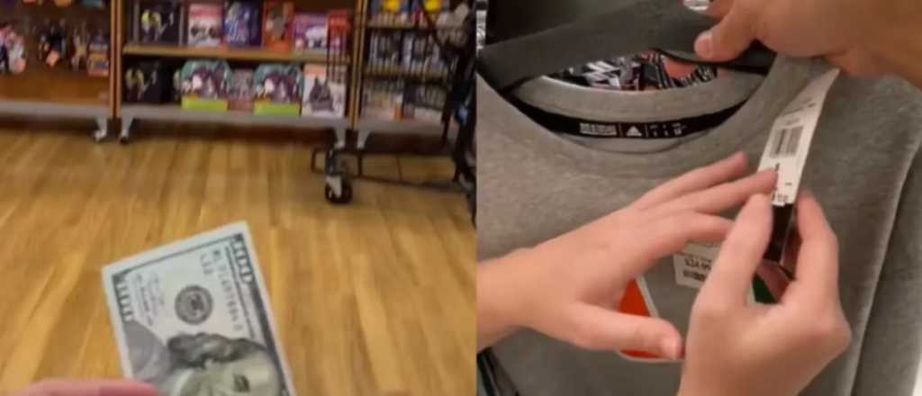 Video: un argentino mostr&oacute; cu&aacute;nta ropa compra con US$ 100 en Florida