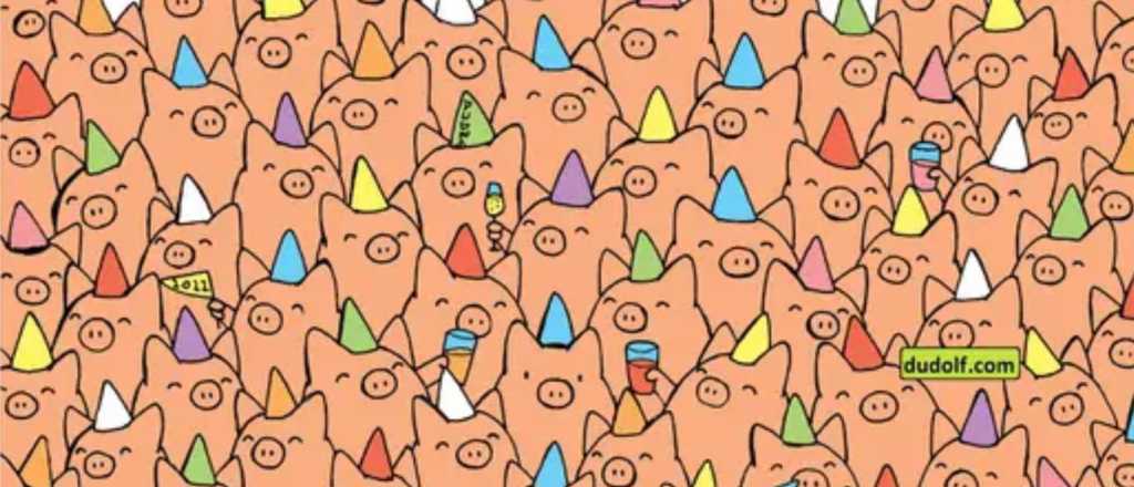 Acertijo viral: ¿Podés encontrar los tres cerdos sin sombrero?