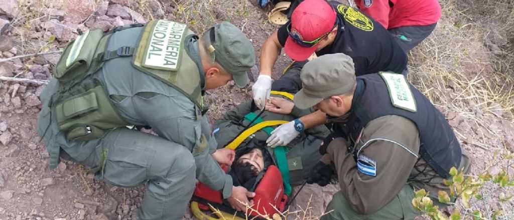 Rescataron a un turista que sufrió un fuerte accidente en Potrerillos